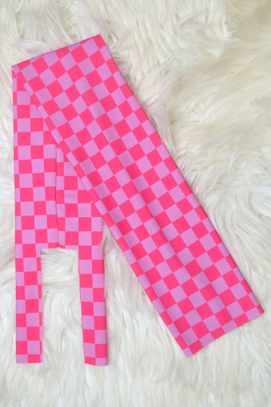 Hot Pink Checker Tail Bag