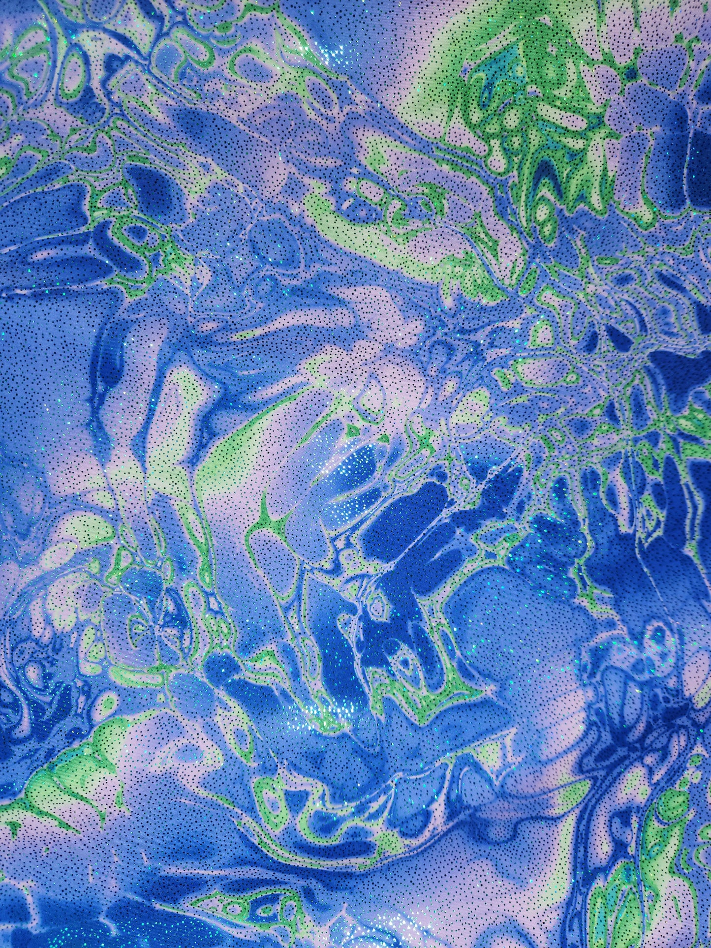 Blue Green Tie Dye Tail Bag Sparkle Shimmer