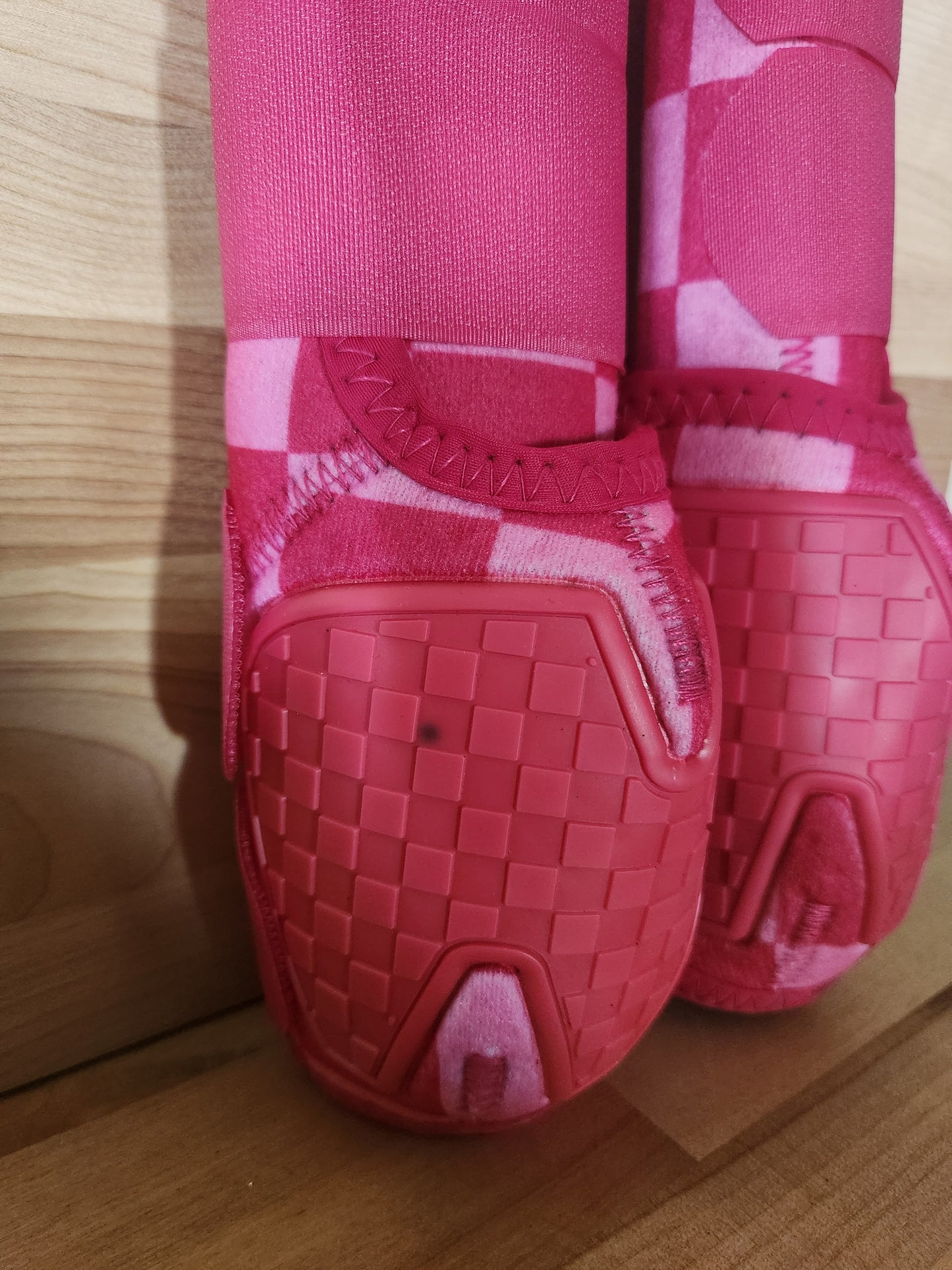 On Sale COSMETIC DEFECT Pink Checker Sport Boots