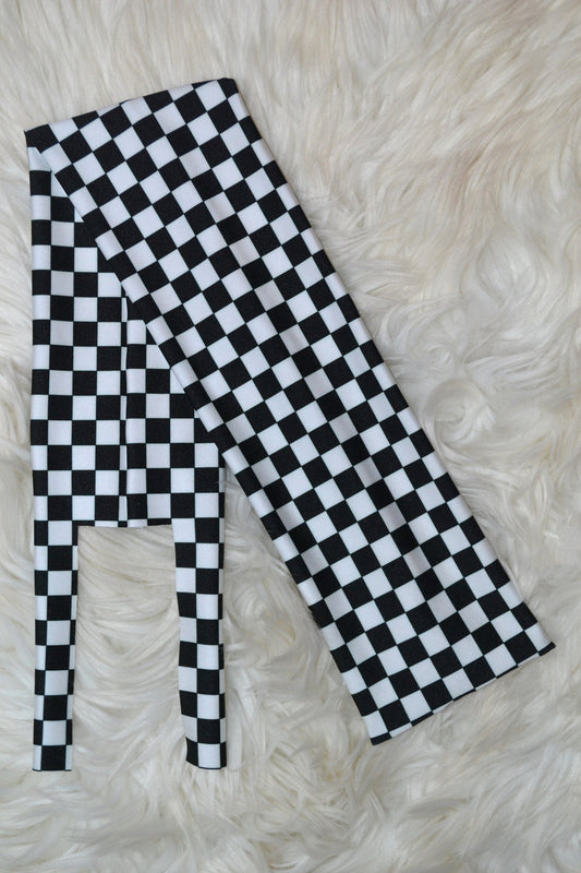 Red Iridescent and Black Checker Mane Bags Set of 6
