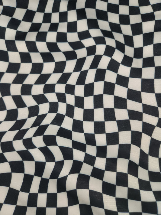 Black Check Swirl Tail Bag