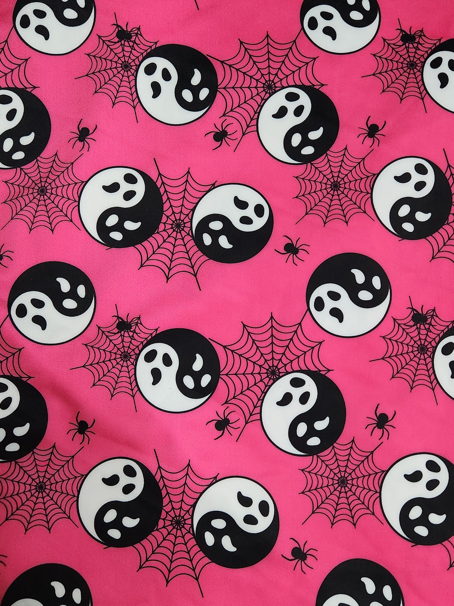 Ying Yang Ghosts on Hot Pink Tail Bag