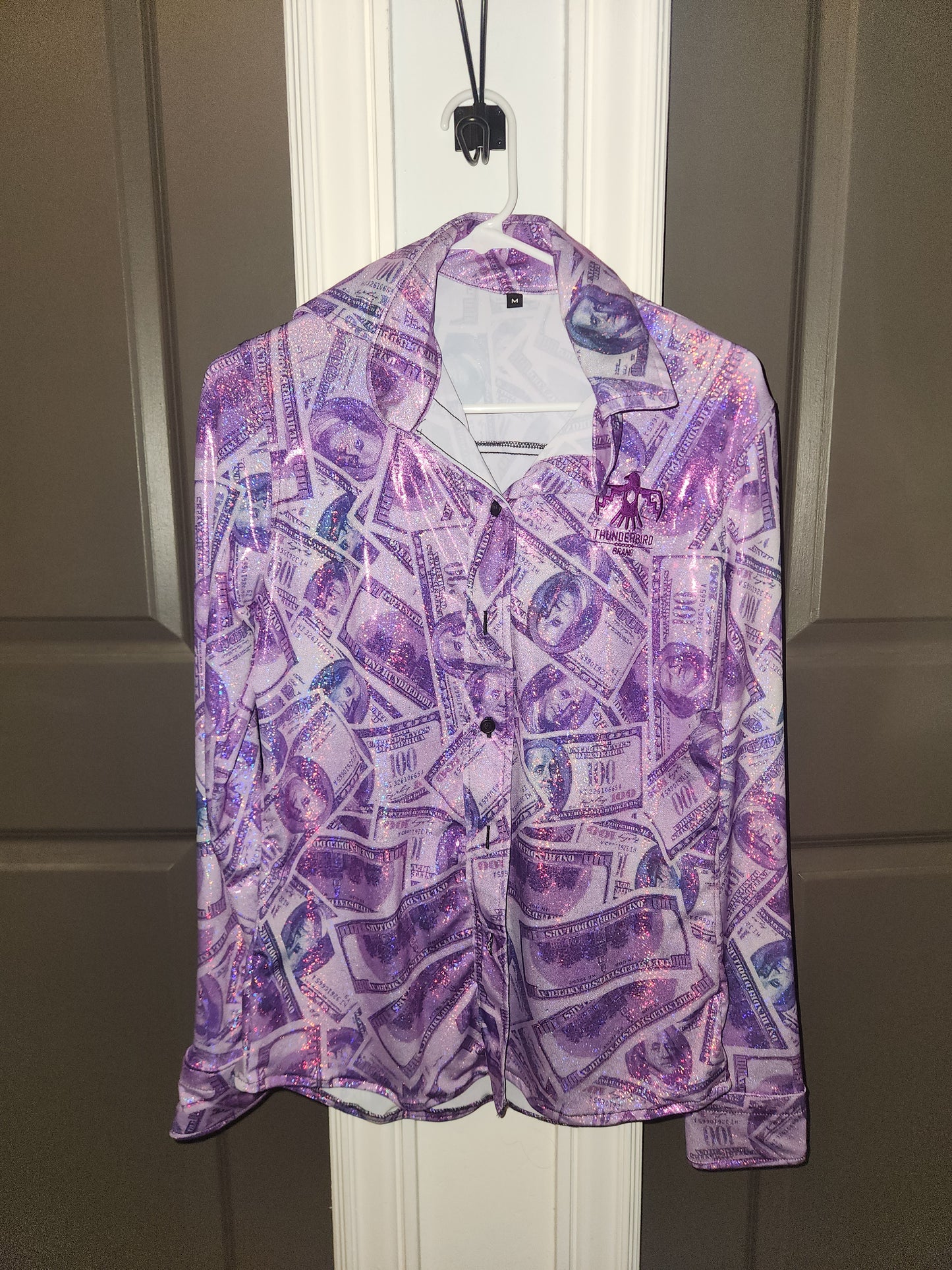 Thunderbird Rodeo Shirt Purple Money Size Medium