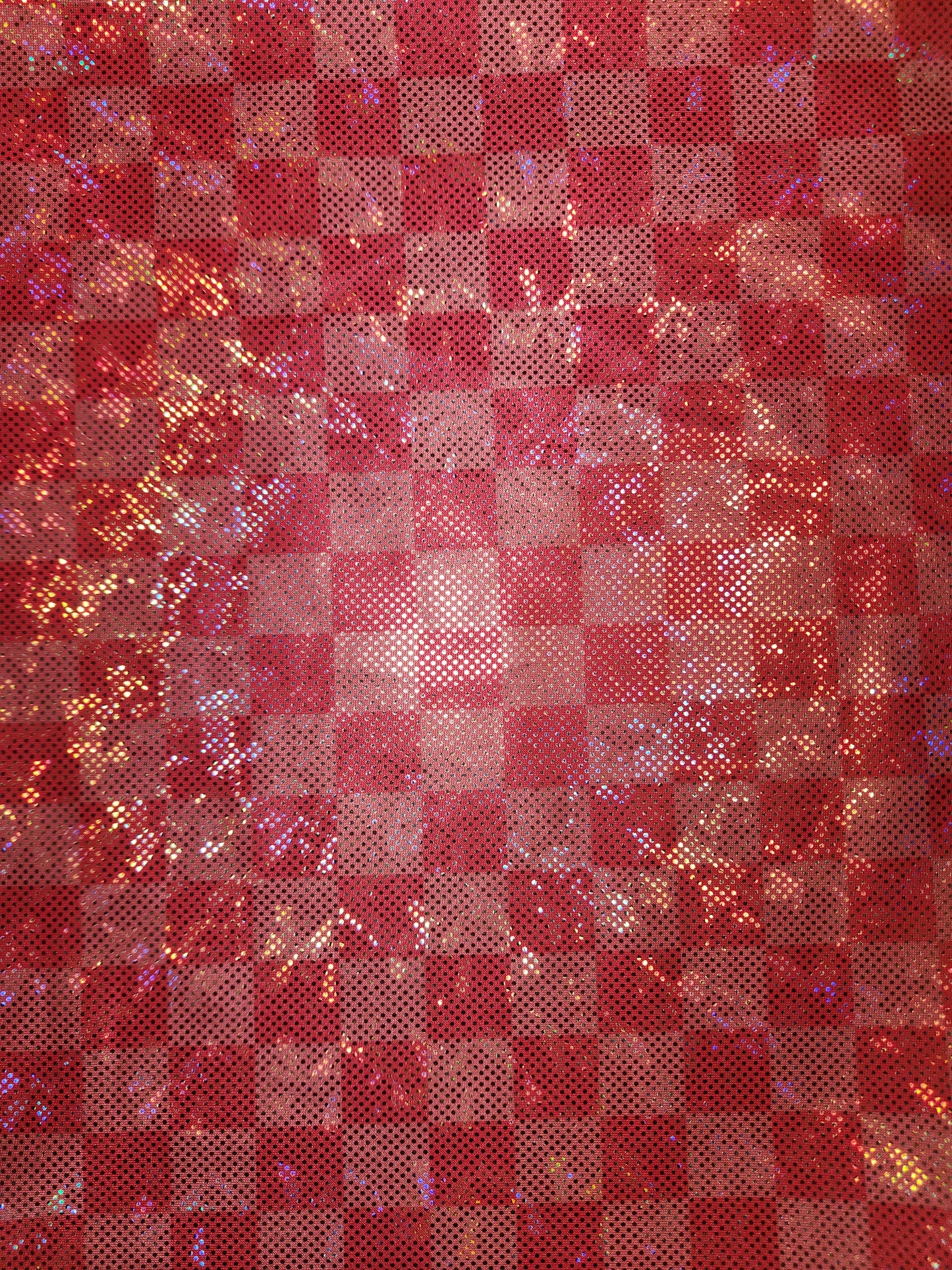 Pink Checkered Tail Bag Holographic