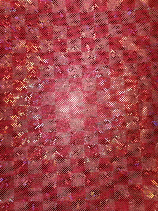 Pink Checkered Tail Bag Holographic