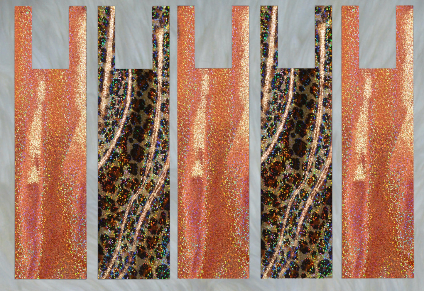 Cheetah Holographic X Orange Holographic Mane Bags Set of 5