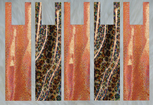 Cheetah Holographic X Orange Holographic Mane Bags Set of 5