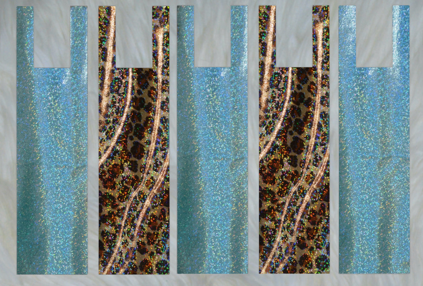 Cheetah Holographic X Mint Holographic Mane Bags Set of 5