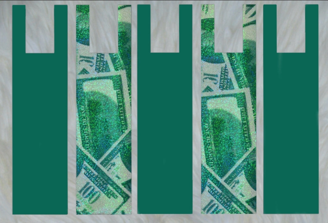 Green Money X Solid Dark Green Mane Bags Set of 5