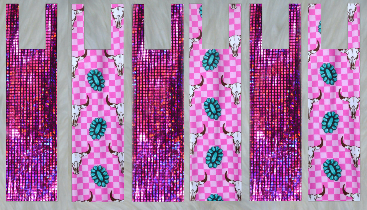 Pink Cows and Turquoise X Pink Holographic Mane Bags Set of 6