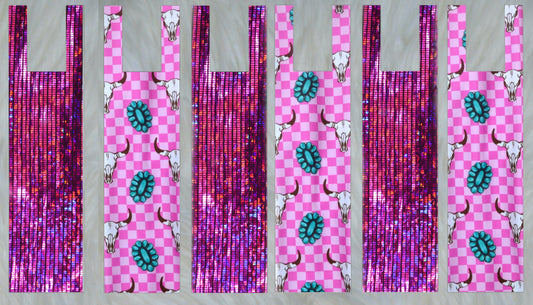 Pink Cows and Turquoise X Pink Holographic Mane Bags Set of 6