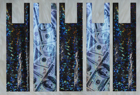 Black Money and Black Holographic Mane Bags Set of 5
