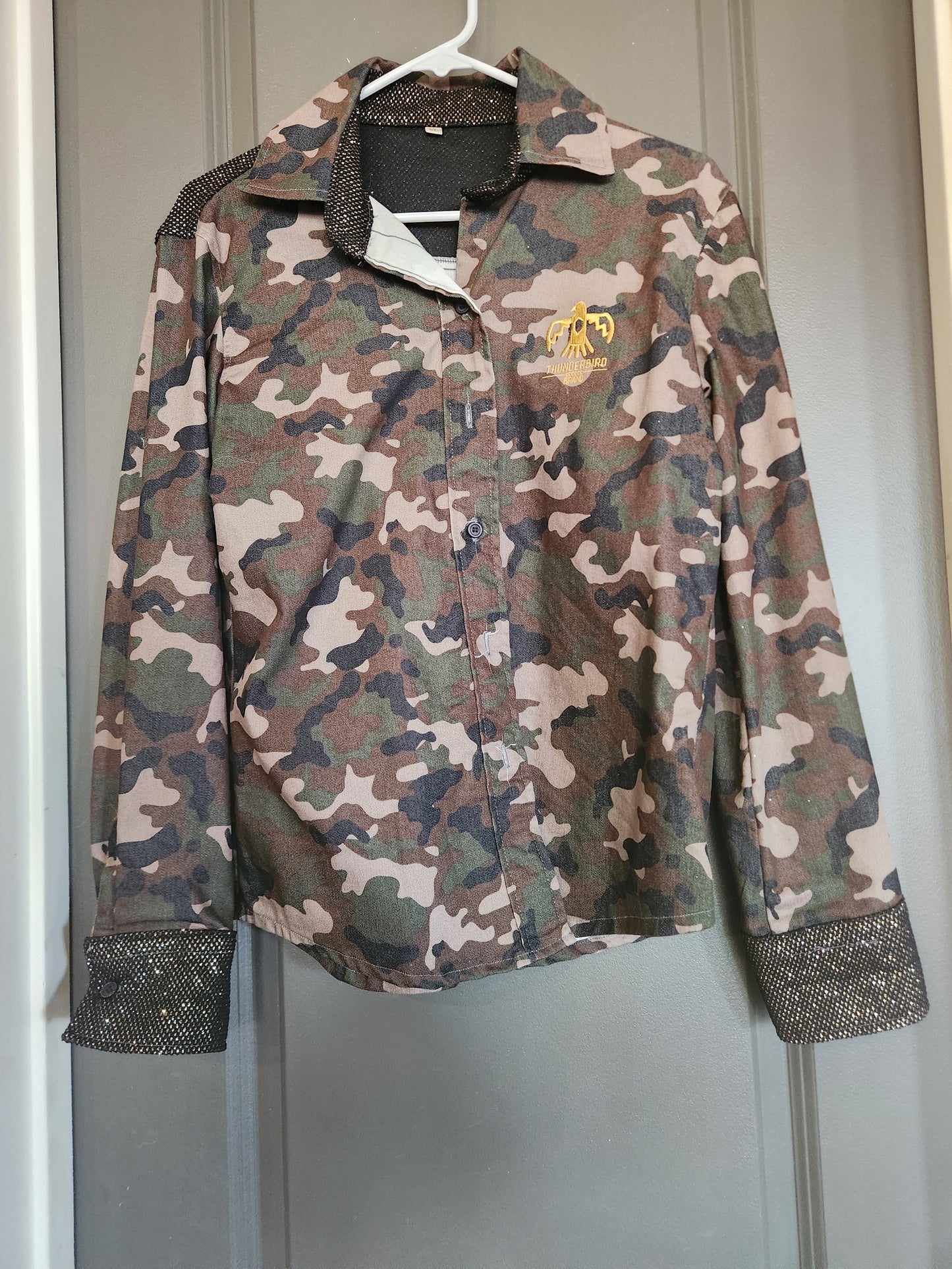 Thunderbird Rodeo Shirt Camo Sparkle Size X-Large