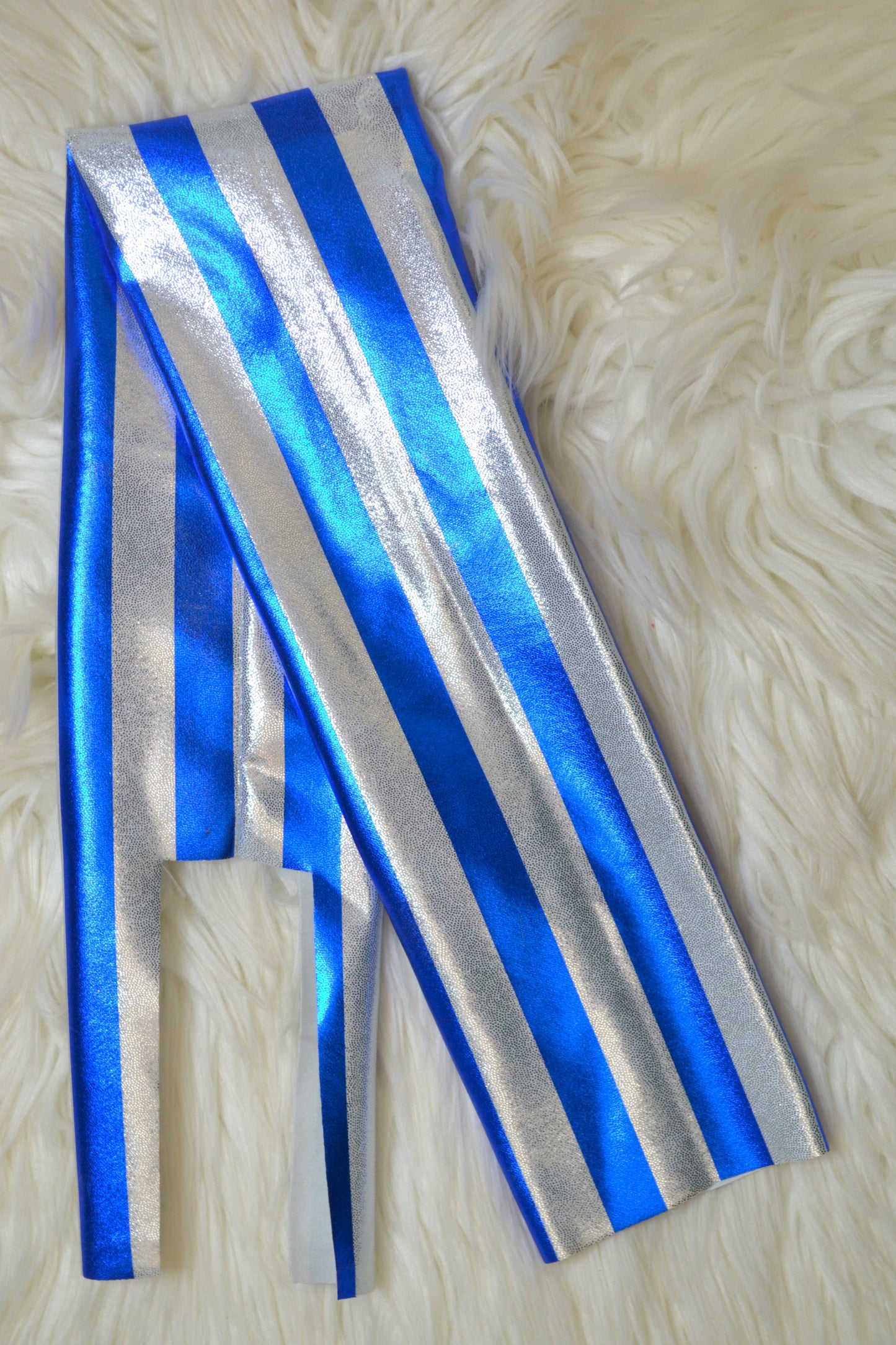 Blue and White Stripes Tail Bag Holographic