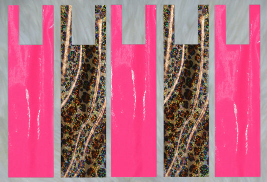 Cheetah Holographic X Neon Pink Shimmer Mane Bags Set of 5