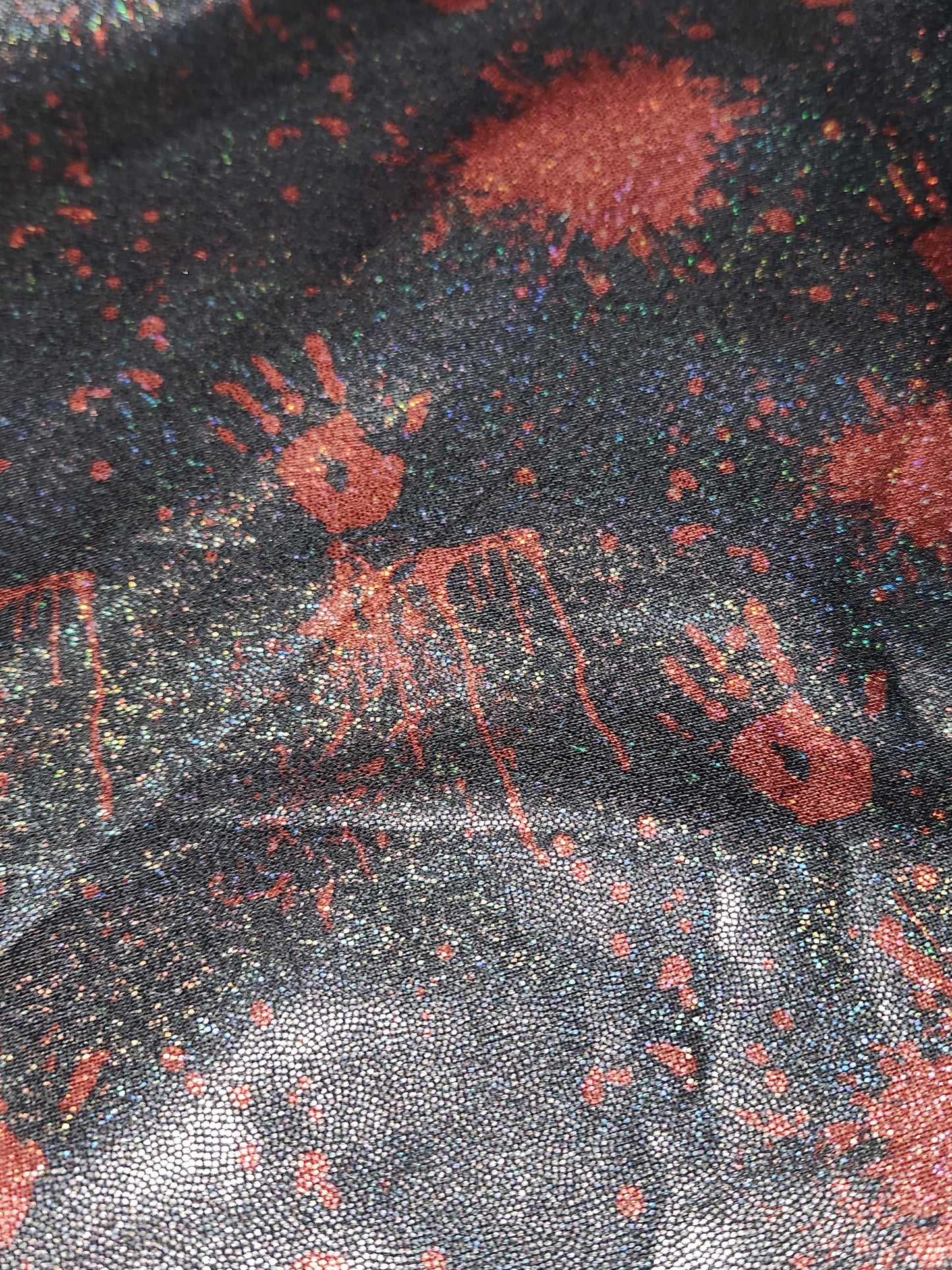 Gray Blood Hands Holographic Tail Bag