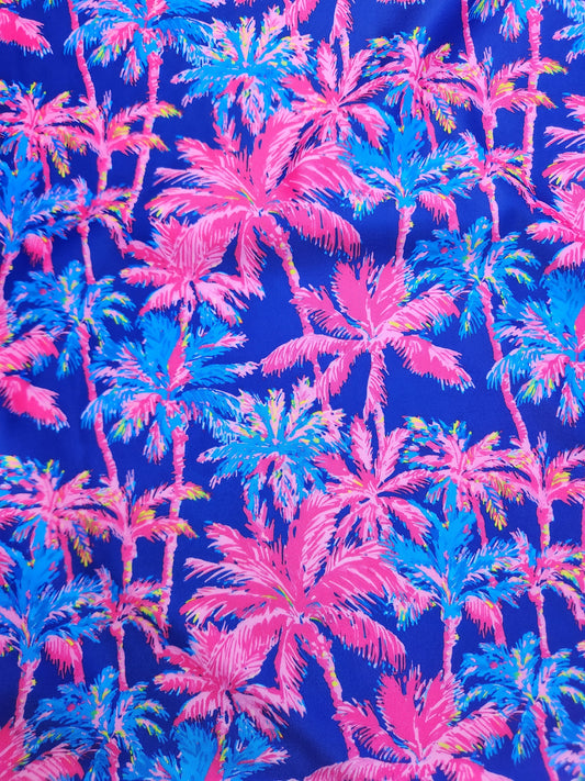 Royal Blue Palm Trees Tail Bag